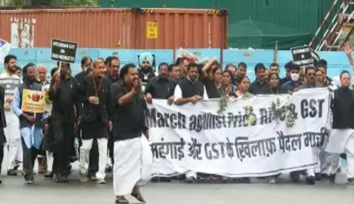 कांग्रेस सांसदों ने संसद से राष्ट्रपति भवन तक शुरू किया मार्च