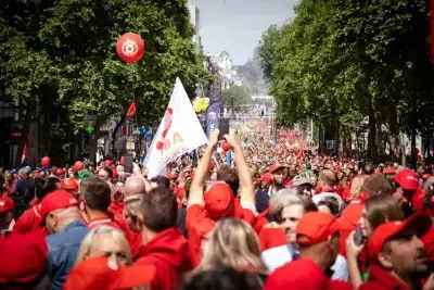 जीवन यापन की बढ़ती लागत के खिलाफ बेल्जियम की ट्रेड यूनियनों का विरोध प्रदर्शन
