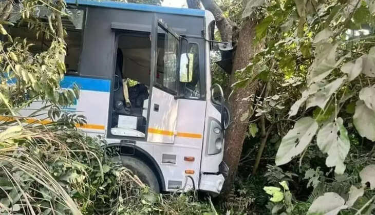 Nainital Accident - चलती बस में चालक की तबियत हुई ख़राब, पेड़ से जा टकराई रोड़वेज बस, टला बड़ा हादसा