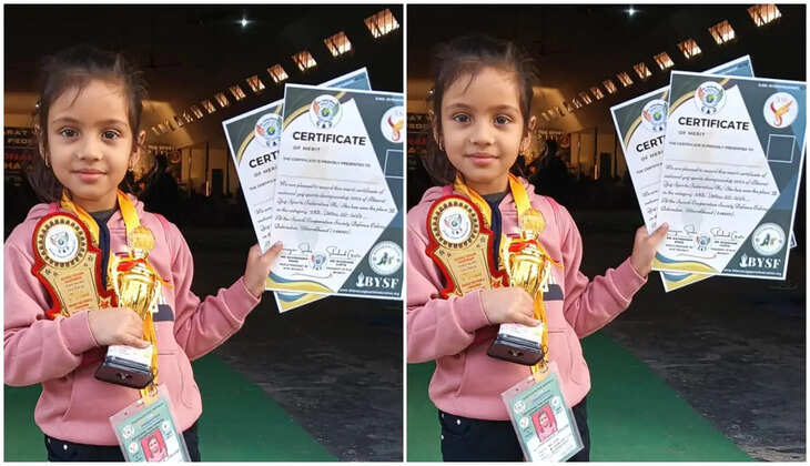 हल्द्वानी - सात वर्षीय हर्षिका रिखाड़ी ने नेशनल योग प्रतियोगिता में पाया तीसरा स्थान, शहर का नाम किया रोशन