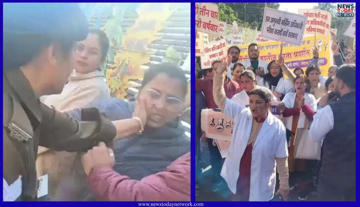 देहरादून - CM आवास कूच कर रहे बेरोजगार नर्सिंग अधिकारी महिला को पुलिसकर्मी ने जड़ा थप्पड़, वीडियो हुआ वायरल