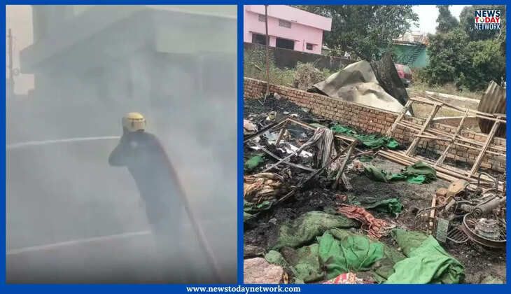 हल्द्वानी - डहरिया क्षेत्र में भीषण आग, टेंट हाउस जलकर खाक, लाखों का नुकसान, पालतू कुत्ते की भी जलकर मौत