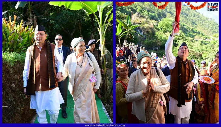 पिथौरागढ़ - सीएम धामी मां का हाथ पकड़कर साथ पहुंचे पैतृक गांव, मंदिर में पूजा कर कर बचपन की यादें की ताजा&nbsp;