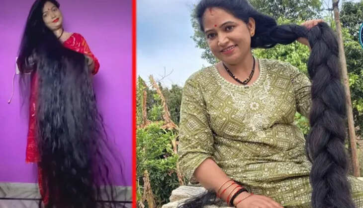 हल्द्वानी - यूक्रेन की महिला को पीछे छोड़ रेणु ने बनाया गिनीज रिकॉर्ड, नौ साल की मेहनत से 8 फीट 10 इंच लंबे बालों का कमाल&nbsp;