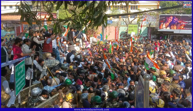 देहरादून - उत्तराखंड में बढ़ते अपराध और बिगड़ती कानून व्यवस्था पर कांग्रेस का लोकभवन कूंच, पुलिस से हुई झड़प