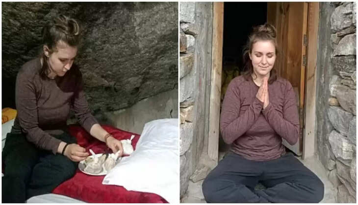 Chardham Yatra - अमेरिका की सिमोना स्टेंस पैदल पहुंची केदारनाथ, ध्यान गुफा में साधना करने वाली पहली साधक बनीं&nbsp;