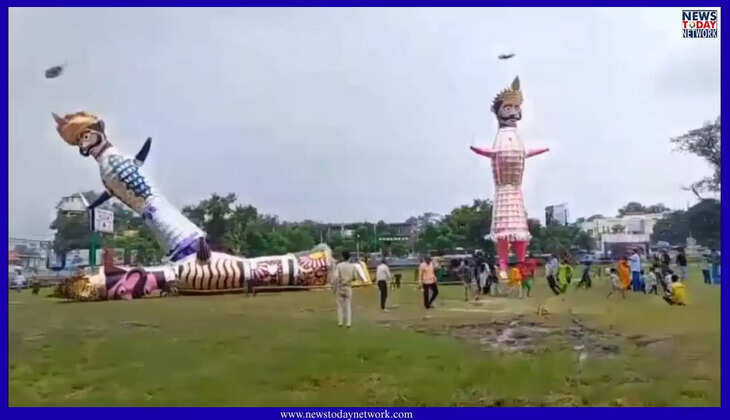 Kumaon News - यहां रावण, कुंभकरण और मेघनाद के पुतले जलने से पहले ही हुए धड़ाम, आसपास अफरा-तफरी का माहौल&nbsp;