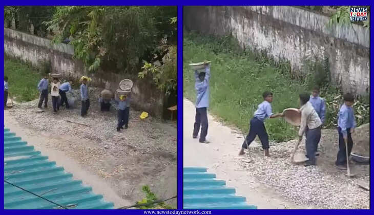 उत्तराखंड - स्कूल के गड्ढे भरने के लिए मासूम बच्चों ने उठाया तसला, वीडियो वायरल होने से हड़कंप, प्रधानाध्यापिका निलंबित