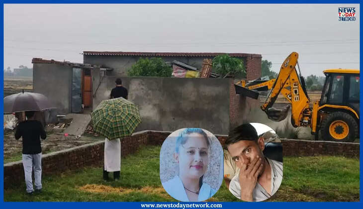 Uttarakhand Crime - पूजा के कातिल मुश्ताक के घर पर चला धामी सरकार का बुलडोज़र, इस जमीन पर बनाया था अवैध मकान&nbsp;