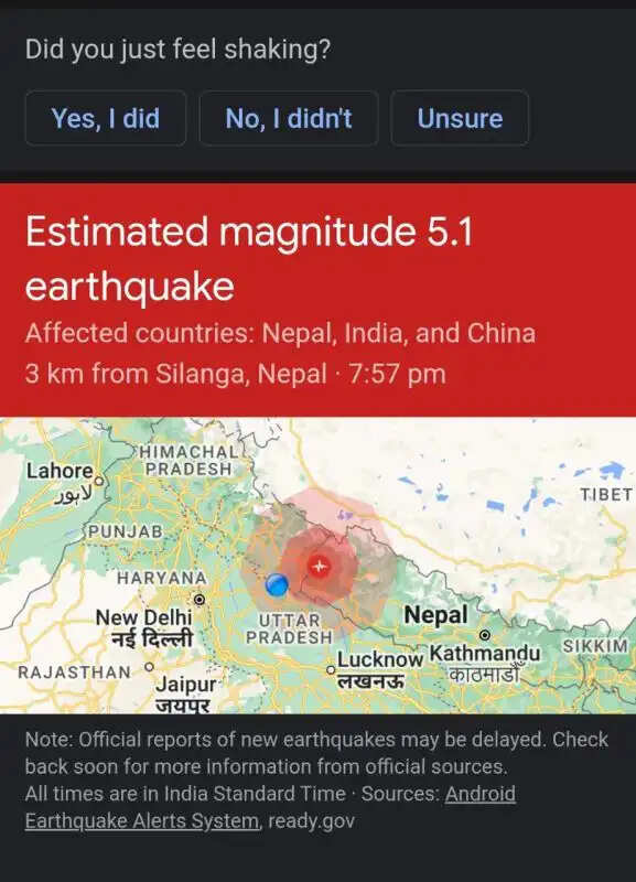 हल्द्वानी - उत्तराखंड में एक बार फिर 7:59 पर भूकंप के झटके महसूस किए गए हल्द्वानी और उसके आसपास में भी भूकंप के झटके महसूस करते हुए लोग घरों से बाहर निकले हालांकि यह झटका पिछले दिनों आए भूकंप से काफी कम था। लेकिन लोगों को भूकंप का एहसास पूरी तरह हो गया। उत्तराखंड में एक बार फिर डोली धरती। प्रदेश में एक बार फिर भूकंप के झटके महसूस किए गए रिक्टर स्केल पर भूकंप की तीव्रता 3.4 मापी गई है। भूकंप का केंद्र लैंसडाउन बताया जा रहा है।  ऋषिकेश में भूकंप के झटके शाम 4.25 बजे महसूस किए गए। भूकंप के झटके महसूस होते ही लोग अपने दफ्तरों और घरों से बाहर निकल आए। हालांकि अभी तक इस भूकंप से किसी तरह के जान माल की हानि की कोई खबर नहीं है।