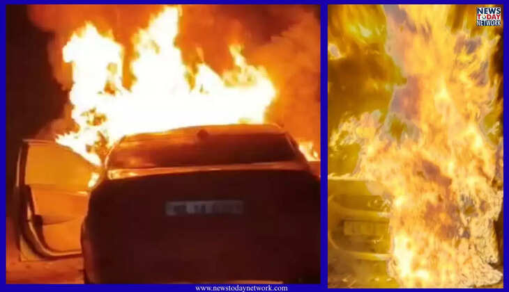 उत्तराखंड - चलती कार में अचानक लगी आग, गोला बनकर हुई राख, चालक ने ऐसे कूदकर बचाई जान