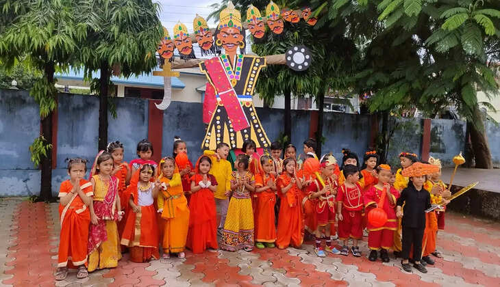 &lsquo;&rsquo;दी आनंदा एकेडमी में  दशहरे पर रावण दहन का धूमधाम आयोजन&rsquo;&rsquo;