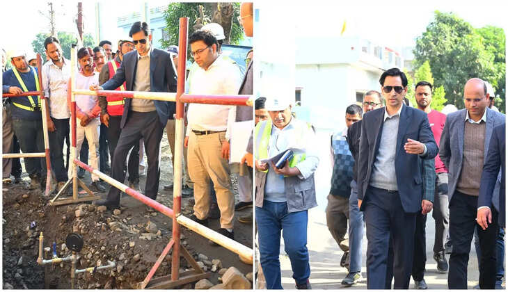 हल्द्वानी - &nbsp;कमिश्नर दीपक रावत ने शहर की खुदी सड़कें, पेयजल और सीवर लाइनें का किया निरीक्षण, ADB को किये यह निर्देश&nbsp;