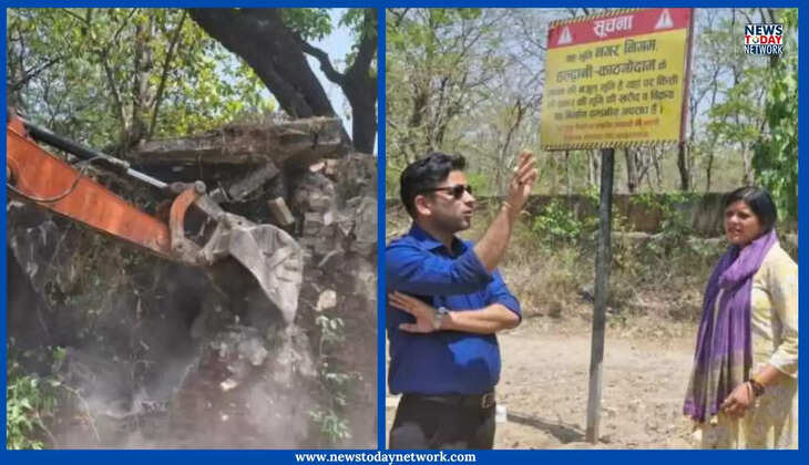 हल्द्वानी - अब यहां 18 बीघा सरकारी जमीन पर नगर निगम की बड़ी कार्रवाई, अवैध निर्माणों पर चली जेसीबी
