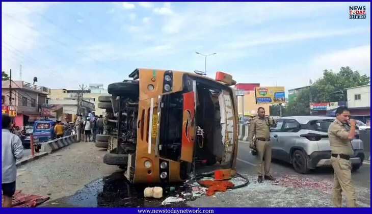Uttarakhand Accident - डंपर की टक्कर से पलटी यात्रियों की बस, महिला की मौत, 31 घायल, हादसा CCTV में कैद
