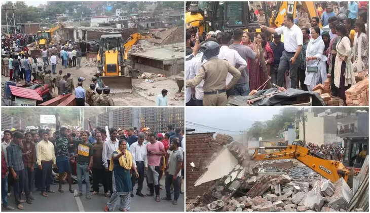 Kathbangla Encroachment - अतिक्रमण हटाने के बाद सदमे में आयी महिला ने तोड़ा दम, लोगों ने की सड़क जाम, हंगामा 