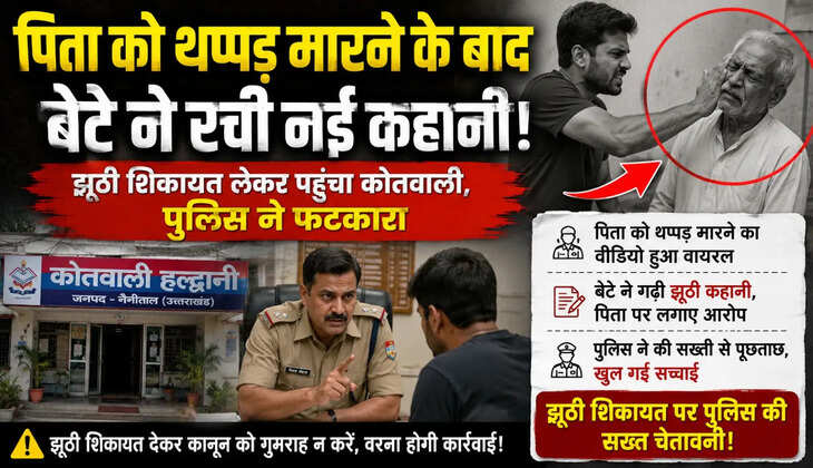 हल्द्वानी - पिता को थप्पड़ मारने के बाद बेटे ने रची नई कहानी, झूठी शिकायत लेकर पहुंचा कोतवाली, पुलिस ने फटकारा&nbsp;