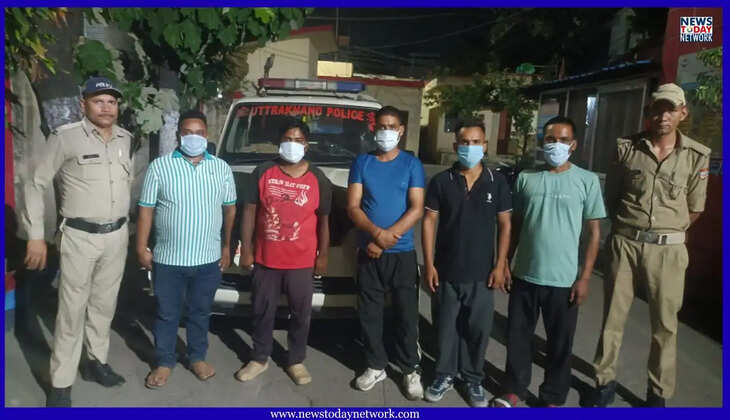 लालकुआं - शराब के नशे में मारपीट और हंगामा पर पुलिस का कड़ा एक्शन, शांति व्यवस्था भंग करने पर पांच लोग गिरफ्तार