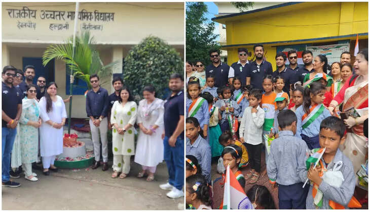 हल्द्वानी - स्वतंत्रता दिवस पर हल्द्वानी राउंड टेबल ने इस स्कूल में बांटी खाद्य और स्टेशनरी सामग्री किट, बच्चों के खिले चेहरे&nbsp;