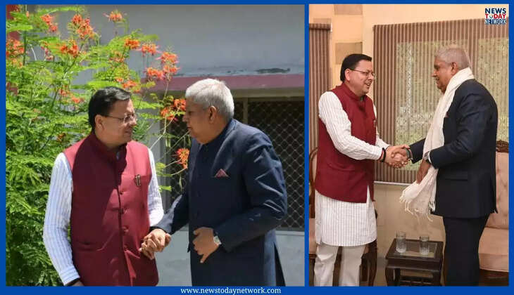 हल्द्वानी - सीएम धामी ने उपराष्ट्रपति से की शिष्टाचार भेंट, जमरानी बांध का किया हवाई निरीक्षण