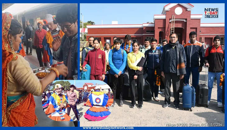 हल्द्वानी - खिलाडियों पर चढ़ने लगा उत्तराखड़ी रंग, नेशनल गेम्स के लिए इन प्रदेशों से खिलाडी पहुंचने लगे हल्द्वानी 