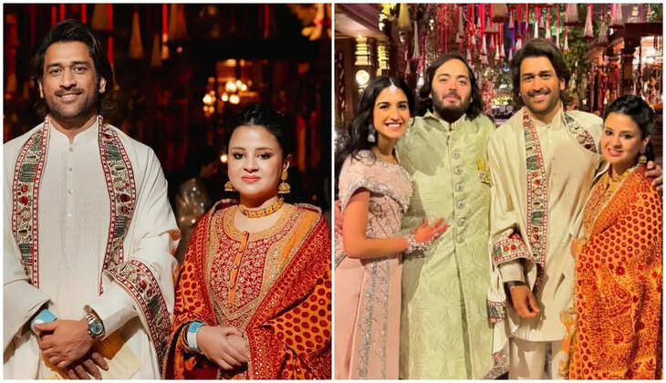 MS Dhoni Sakshi - पूर्व क्रिकेटर MS धोनी की पत्नी साक्षी का अनंत-राधिका प्री वेडिंग में कुमाऊंनी लुक, कायल हुए लोग