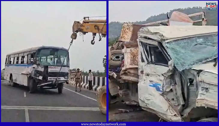उत्तराखंड - टनकपुर डिपो की रोडवेज बस और पिकअप में हुई भीषण टक्कर, 3 लोगों की मौत, 4 गंभीर घायल