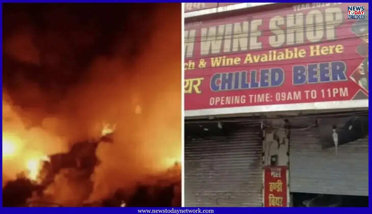 हल्द्वानी - तिकोनिया स्थित देशी-अंग्रेजी शराब की दुकान में लगी भीषण आग, इतने करोड़ का स्टॉक जलकर हुआ राख